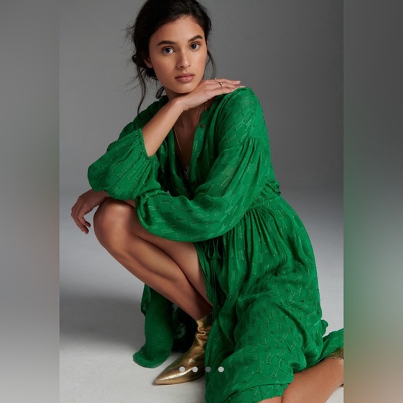 anthropologie allene shimmer maxi dress - Picture 2 of 10